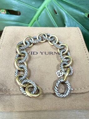 ❤️ David Yurman Oval Link Chain Bracelet with 18K